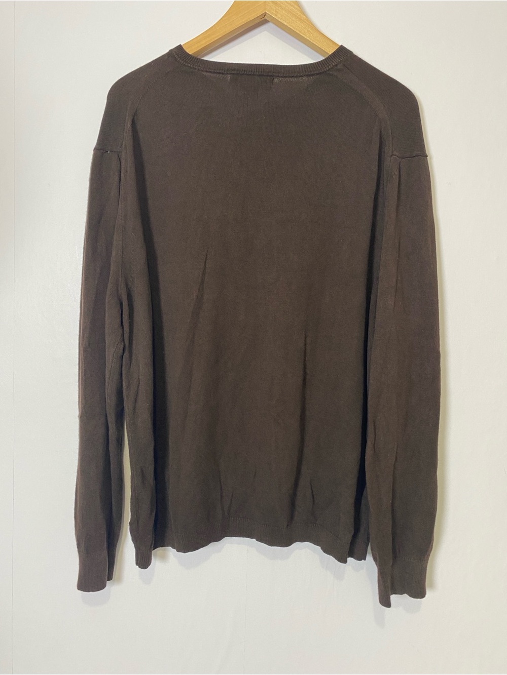 Banana Republic V-Neck Sweater Brown Mens Cashmere Silk Blend Size XL - Picture 3 of 7